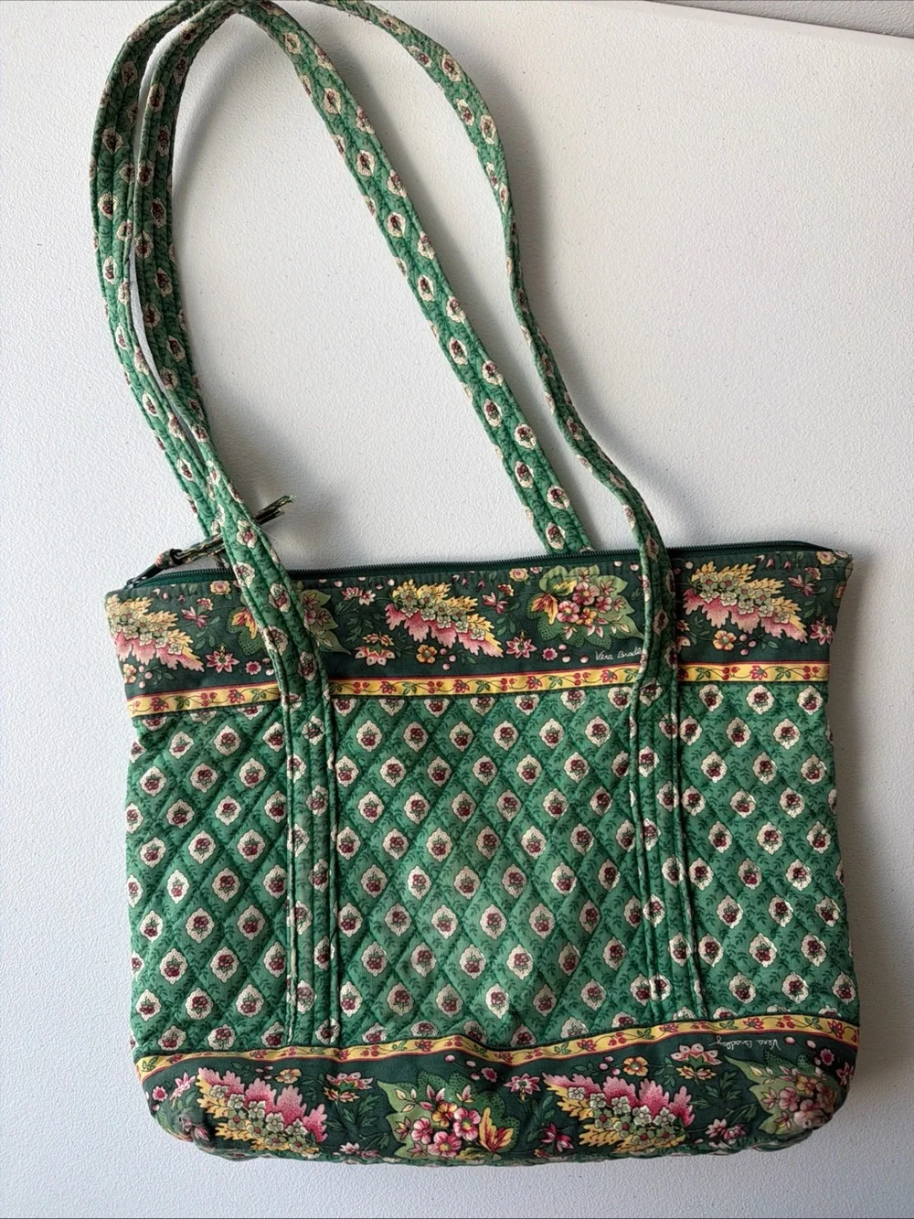 Vera Bradley Green Quilted Floral Tote